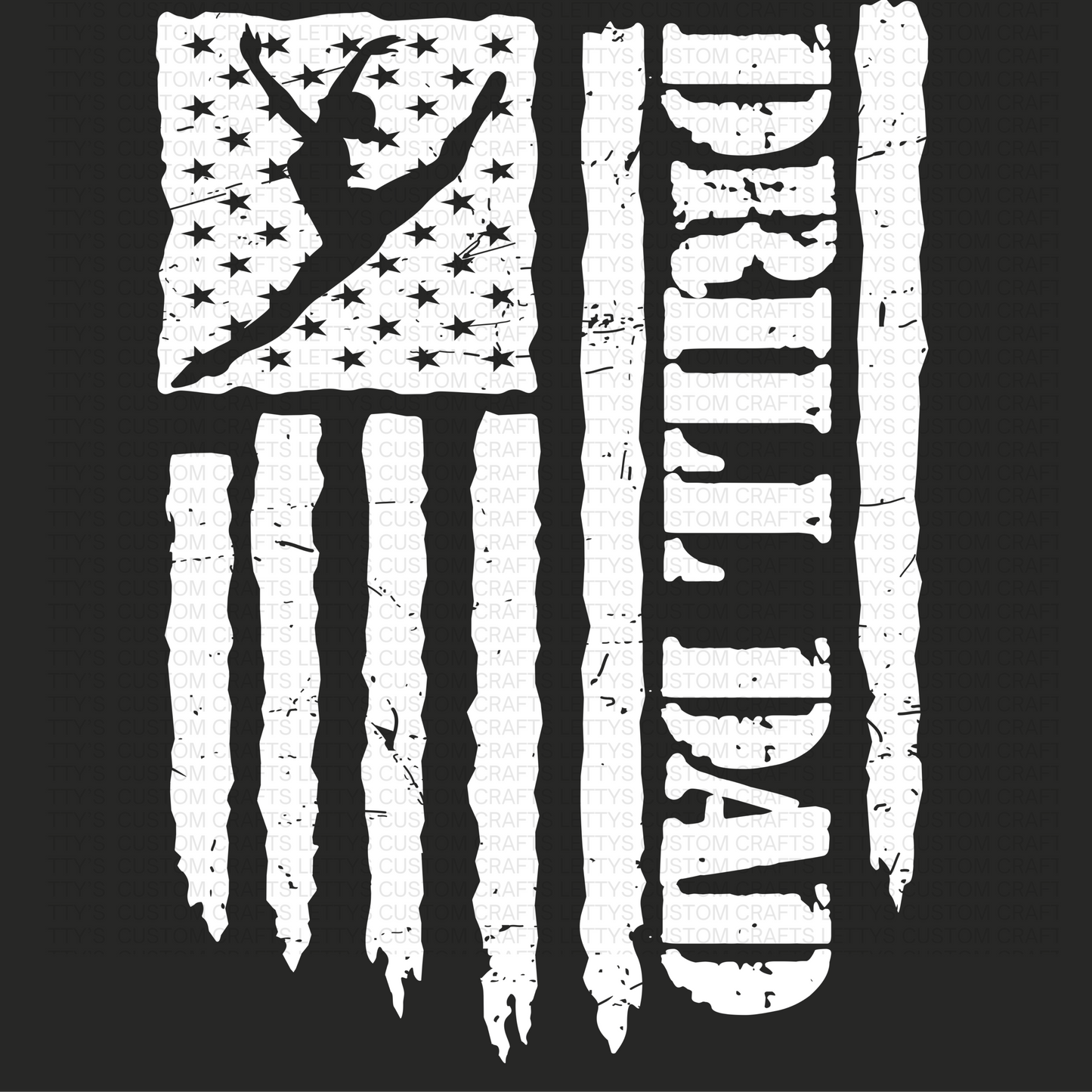 SILHOUETTES DRILL DAD WITH FLAG