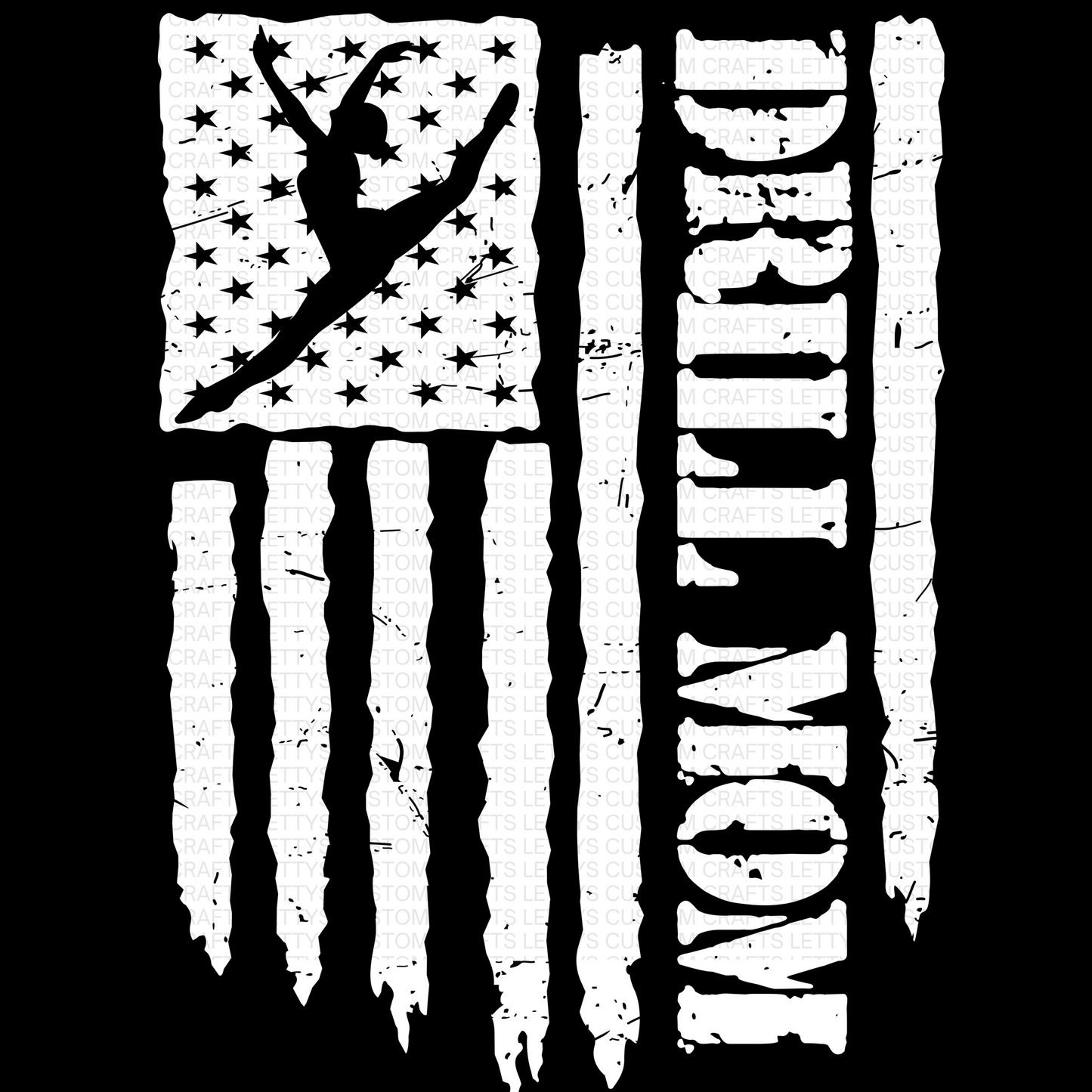 SILHOUETTES DRILL MOM WITH FLAG