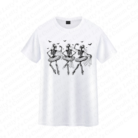 Ballerina Skeleton Halloween T-Shirt